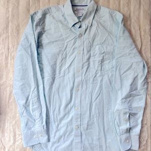 Teal and White Pinstripe Dress Shirt